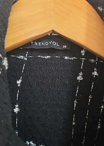 Siyah Kareli Düğmeli Kadın Ceket - Görsel 2