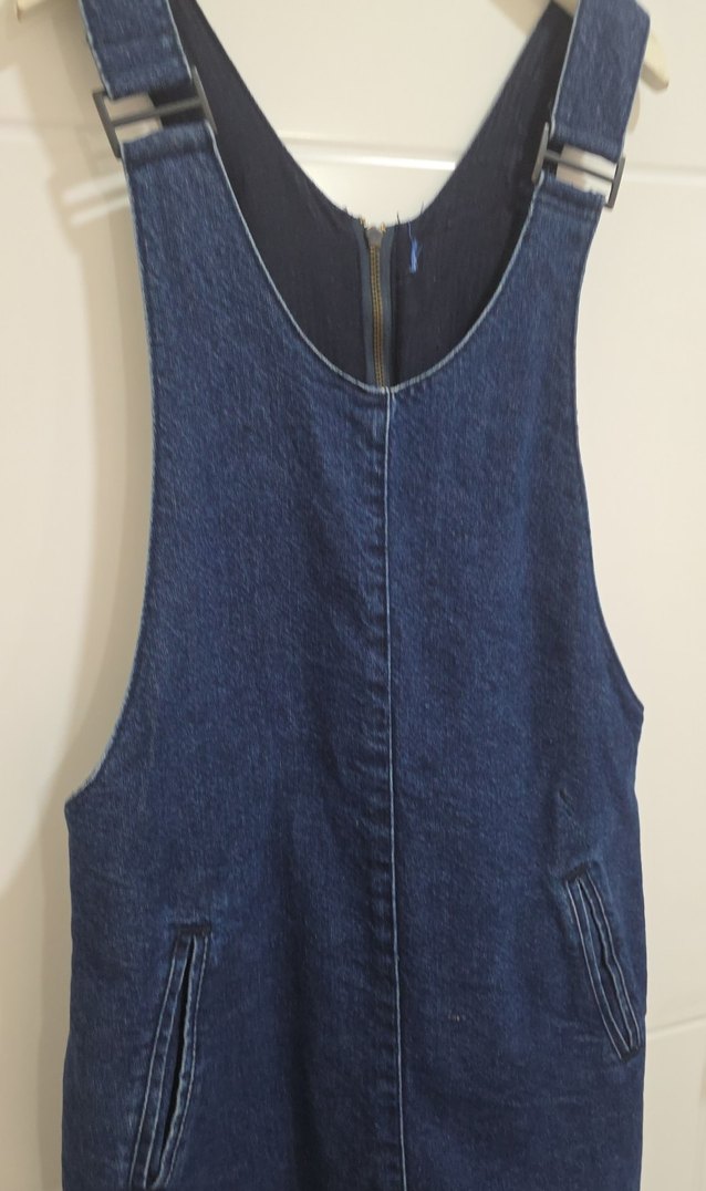 Lacivert Kot Midi Kısa Tulum - Görsel 2