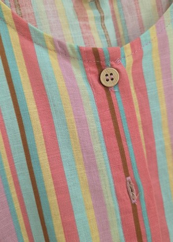 Çizgili Bohem Kız Elbisesi - Görsel 3