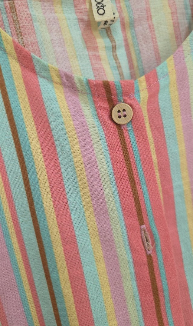 Çizgili Bohem Kız Elbisesi - Görsel 3