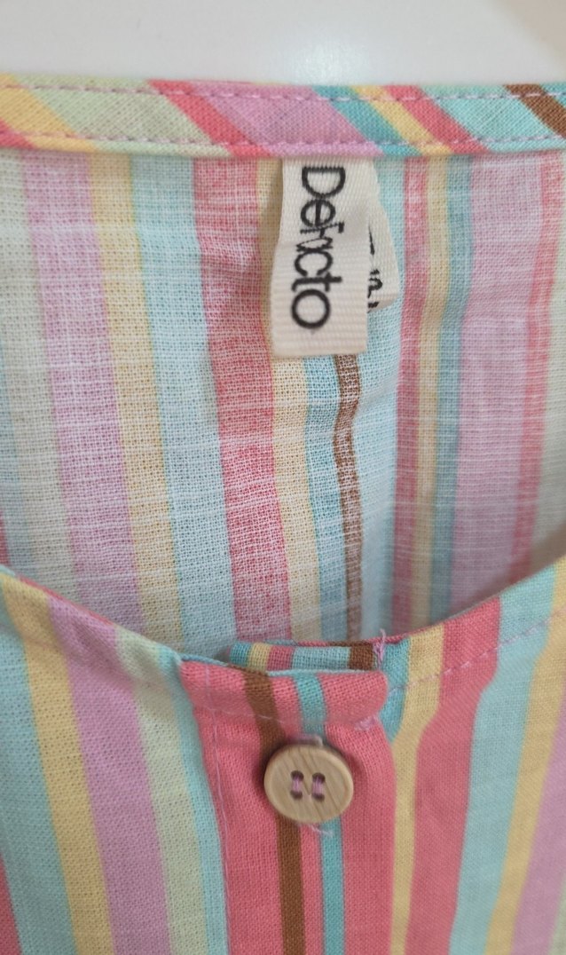 Çizgili Bohem Kız Elbisesi - Görsel 2