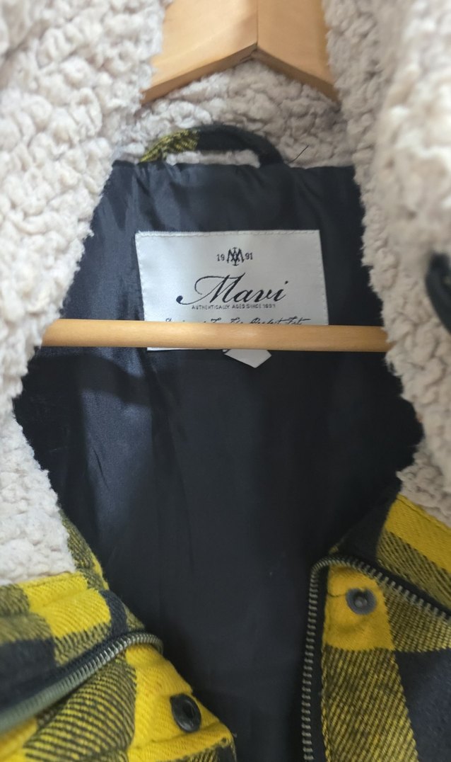 Sarı Kareli Düğmeli Kadın Yelek - Görsel 2