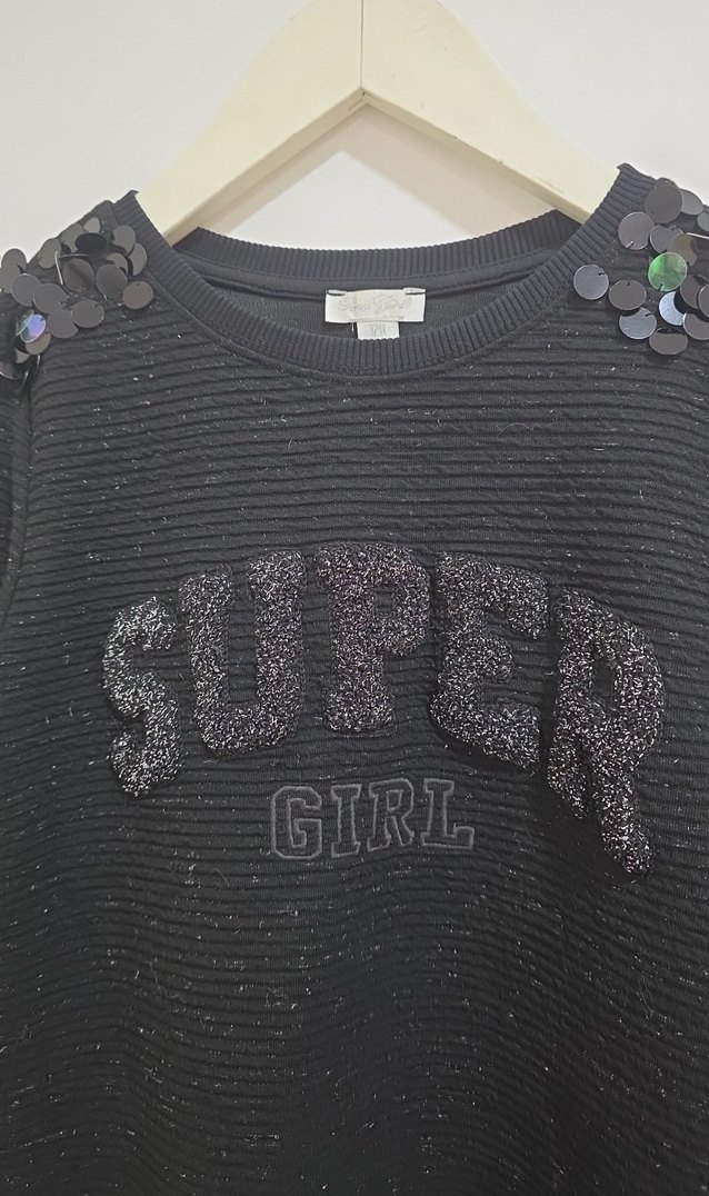 Siyah Nakışlı Kız Çocuk Triko Elbise - Görsel 3