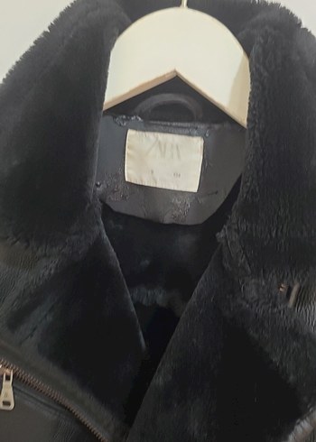 çocuk 9 yaş Siyah Kürklü Deri Biker Ceket - Görsel 2