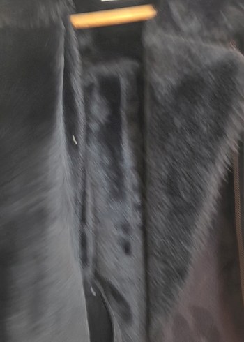 Siyah Süet Kürklü Biker Ceket - Görsel 3