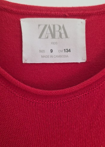 Kız Çocuk Kırmızı Kısa Kollu Salaş Elbise - Görsel 2