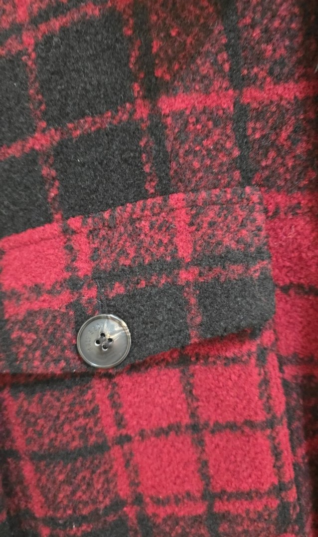 Bordo Ekose Erkek Yün Ceket - Görsel 3