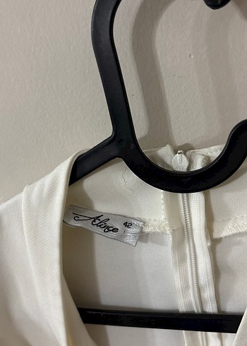 Kadın Beyaz Midi Uzun Kollu Tül Detaylı Elbise - Görsel 4