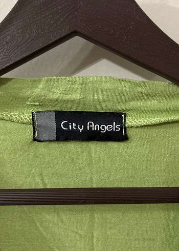 Yeşil Kısa Kollu V Yaka Bluz - Görsel 3