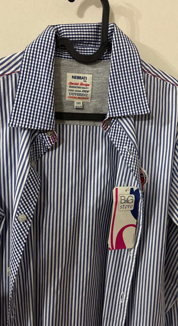 Düğmeli, Uzun Kollu Gri Çizgili Kadın Gömlek - Görsel 2