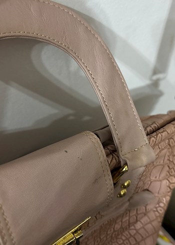 Pembe Deri Yılan Desenli Kadın Çanta - Görsel 3