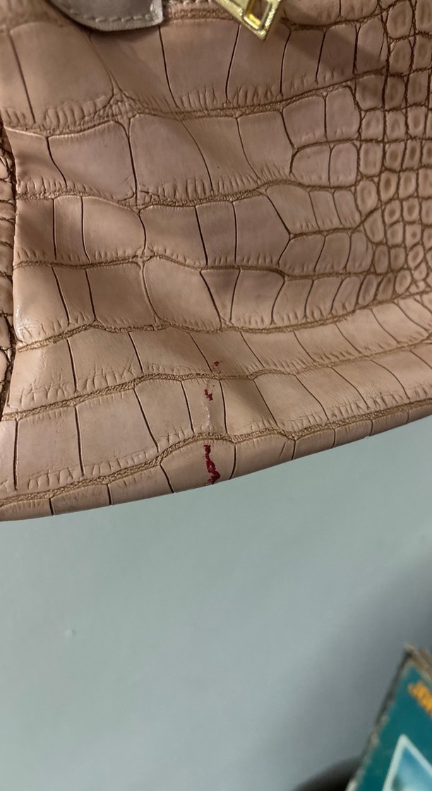 Pembe Deri Yılan Desenli Kadın Çanta - Görsel 4