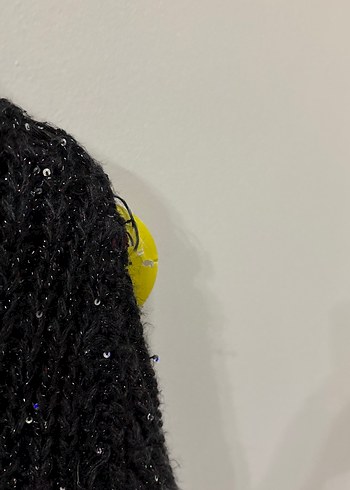 Siyah Örgü Kısa Kollu Kadın Kazak - Görsel 5