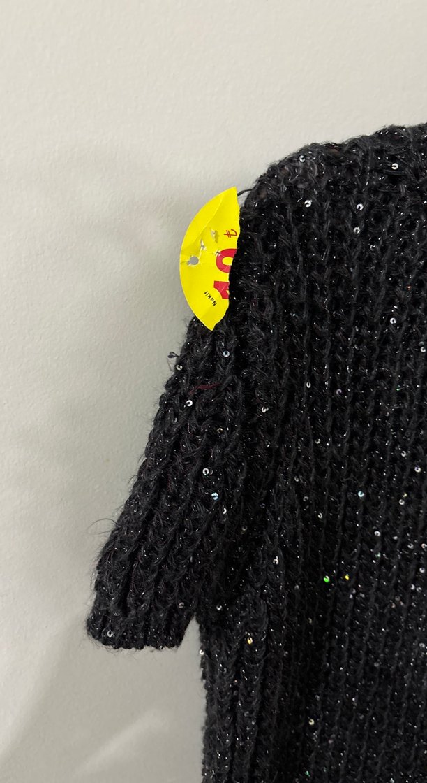 Siyah Örgü Kısa Kollu Kadın Kazak - Görsel 3