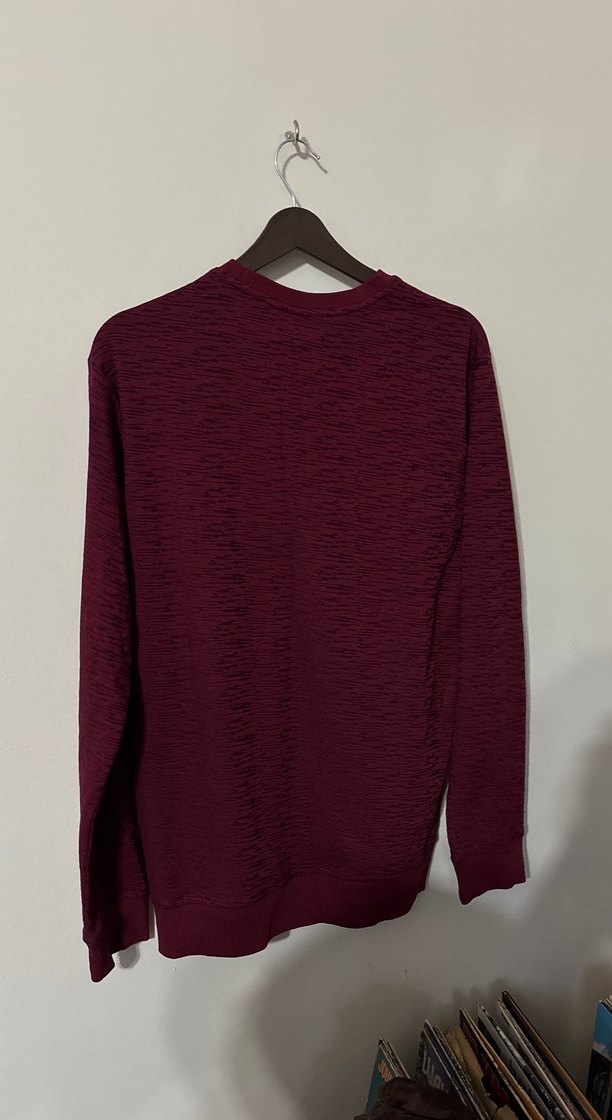 Bordo Erkek Uzun Kollu Sweatshirt - Görsel 3