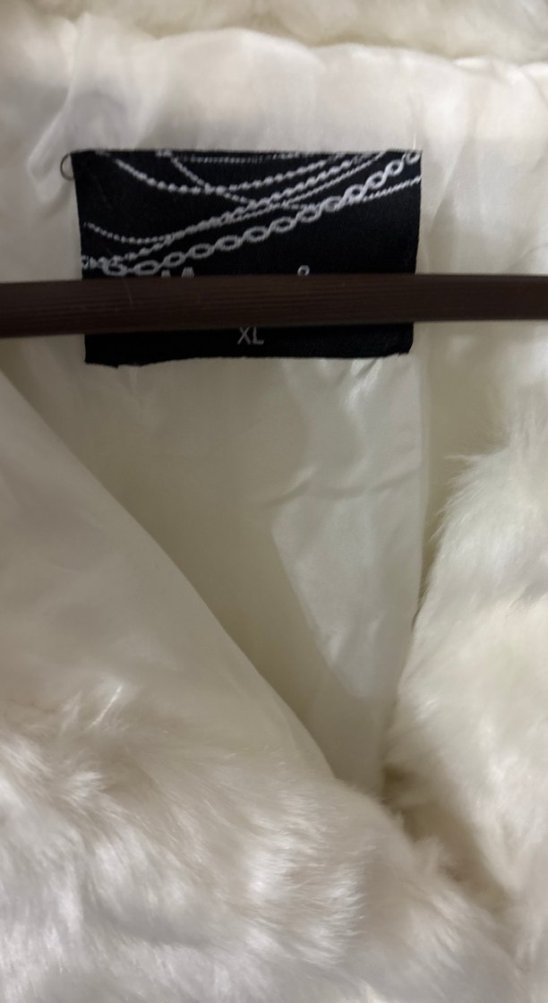 Beyaz Kadın Peluş Suni Kürk Ceket - Görsel 2