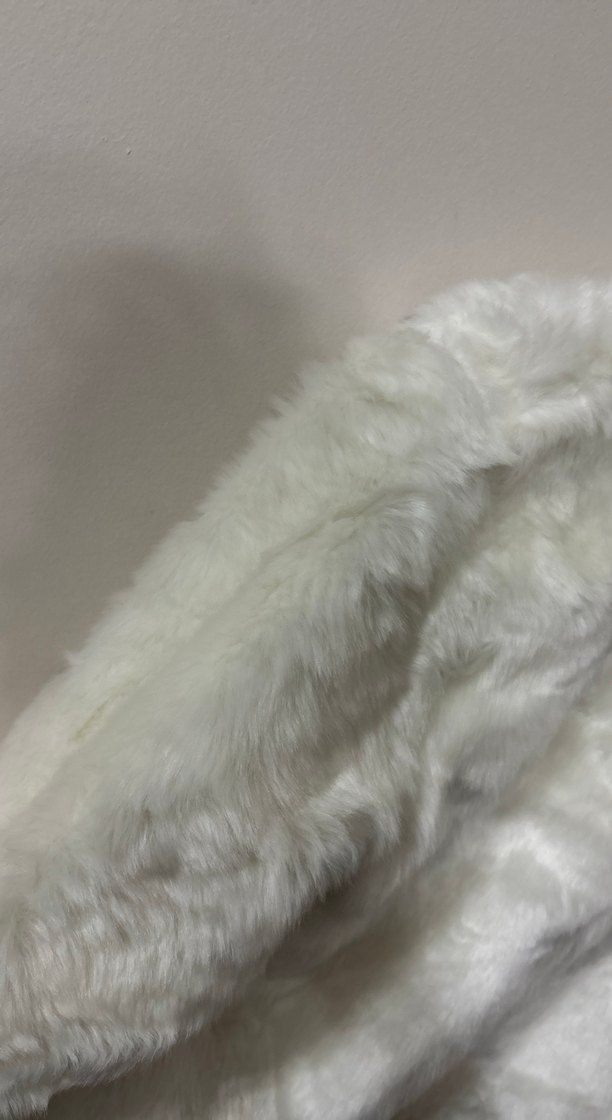 Beyaz Kadın Peluş Suni Kürk Ceket - Görsel 4