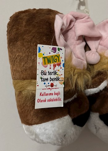 Kız Çocukları Renkli Peluş Sıcak Terlik - Görsel 2