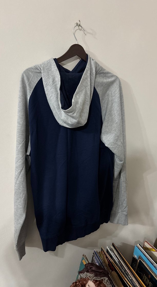 Düğmeli Yüksek Yakalı Gri Erkek Sweatshirt - Görsel 2