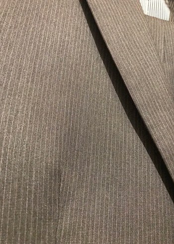 Fabrika çizgili füme takım elbise - Görsel 2