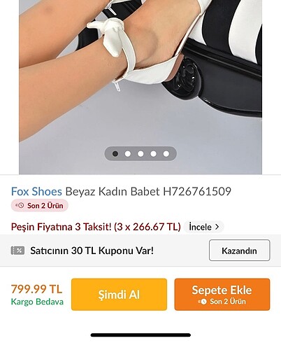 Fox Ayakkabı fox shoes babet sadece 1 kere giyildi