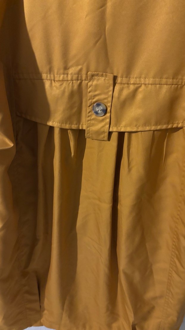 Sarı Midi Kadın Yağmurluk Fermuarlı - Görsel 3