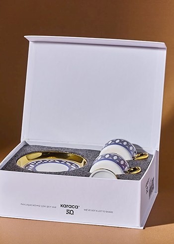 Altın Detaylı Koyu Mavi Fincan Seti - Görsel 5