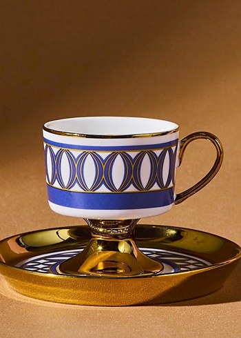 Altın Detaylı Koyu Mavi Fincan Seti - Görsel 2