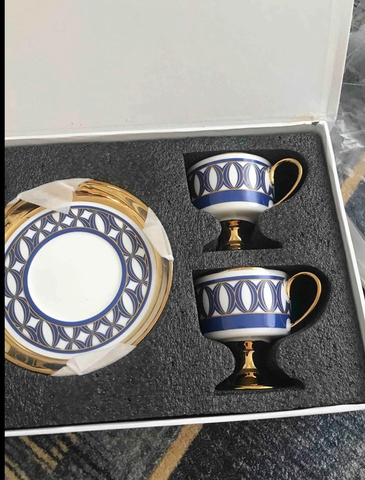 Altın Detaylı Koyu Mavi Fincan Seti - Görsel 4
