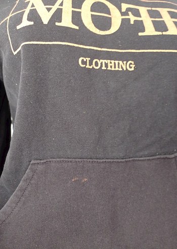 38 Beden Kadın Siyah Baskılı Kapüşonlu Sweatshirt