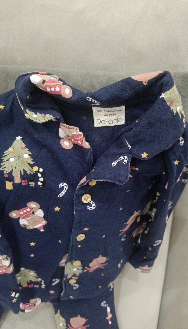 Lacivert Baskılı erkek çocuk pijama Takımı - Görsel 5