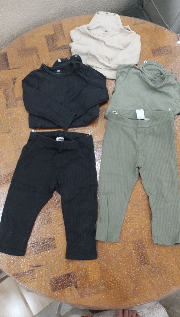 Gri ve Haki Uzun Kollu Bebek Erkek Takımı - Görsel 2