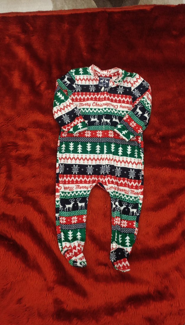 Renkli Desenli Polar Bebek Tulumu - Görsel 3