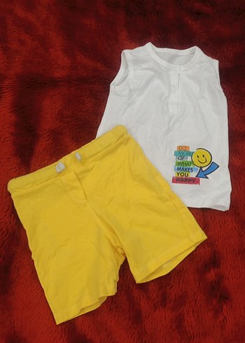 Kitikate Sarı Erkek çocuk Şort üst takım - Görsel 3