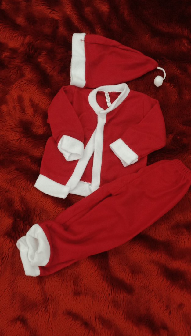 Kırmızı Kürklü Çocuk Kostümü - Görsel 2