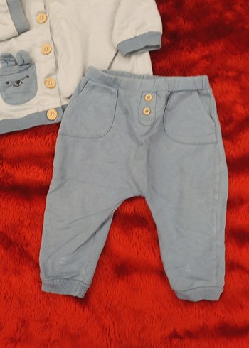 Mavi Kapüşonlu Erkek Bebek Takımı - Görsel 5