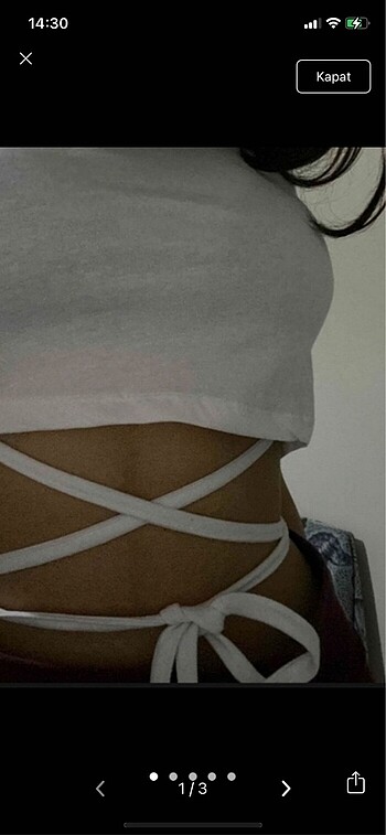 Crop Tshirt bi kere kullanıldı