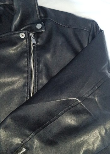 Defacto |DEFACTO| Siyah Deri Biker Ceket