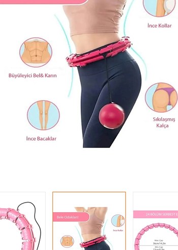  Beden Renk Hulahop Desenli Pembe Pilates Halkası