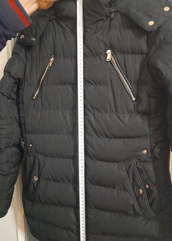 POINTBACK Siyah Kürklü Kadın Kışlık Mont - Görsel 8