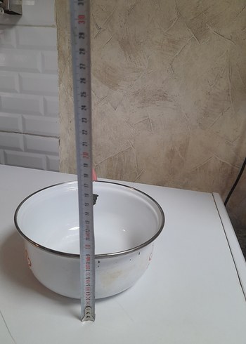 Emaye pastel Pembe Saplı Beyaz Sos Tenceresi - Görsel 5