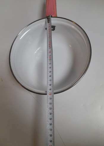 Emaye pastel Pembe Saplı Beyaz Sos Tenceresi - Görsel 6