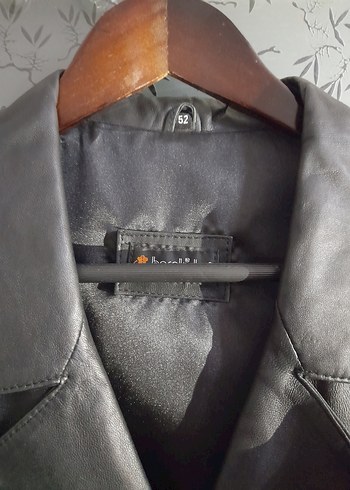 Yüzde yüz hakiki deri düğmeli Siyah Deri Erkek Ceket - Görsel 4