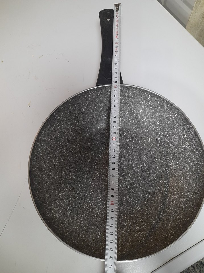 Gri Granit Görünümlü wok Tava - Görsel 5