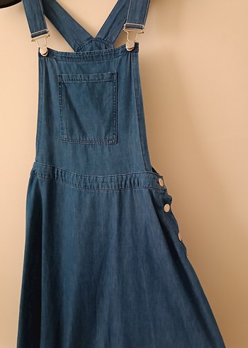 38 Beden lacivert Renk Kadın Denim Askılı Jile