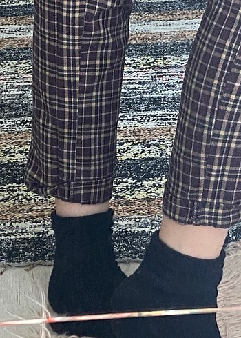 kareli pull bear kalem pantolon - Görsel 3