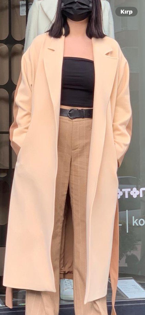 Bej Midi Kadın Kaban - adi - Görsel 3