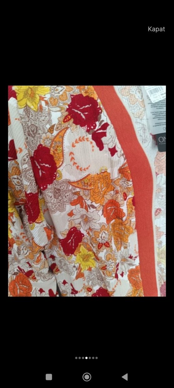 Çiçek Desenli, Uzun, Bol Kesim Kadın Kimono - Görsel 5