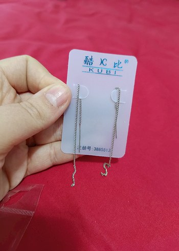 Zincirli İnce Küpe - Görsel 2