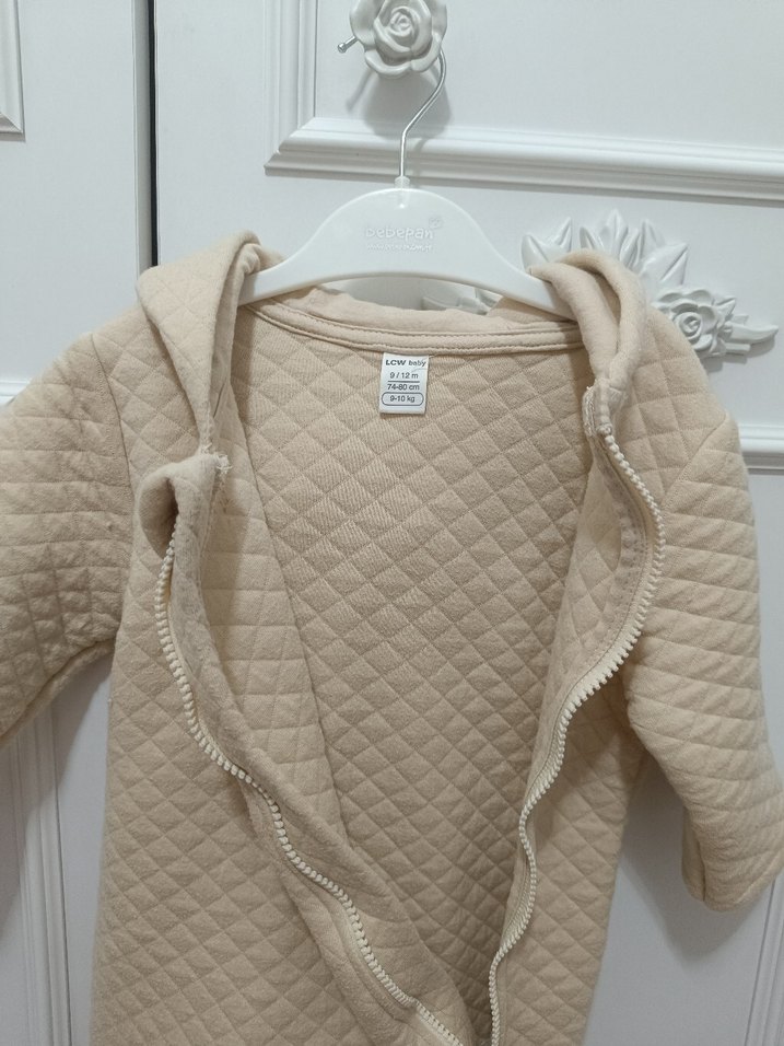 Bebek Kız Kapitone Beyaz Tulum - Görsel 3